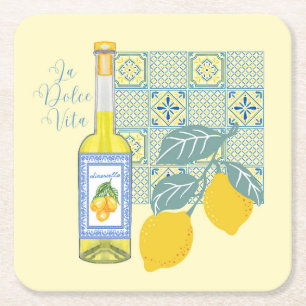 Dessous-de-verre Carré En Papier Rétro de la ferme de citron
