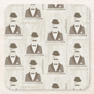 Dessous-de-verre Carré En Papier Rétro motif pour l'homme