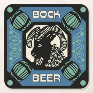 Dessous-de-verre Carré En Papier Retro style Bock bière carré et Dessous de verre p