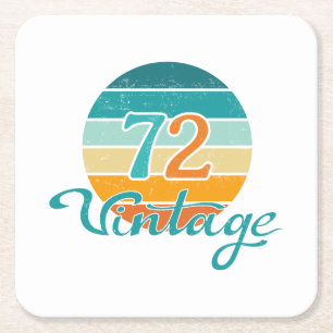 Dessous-de-verre Carré En Papier Retro Sunset 72 Vintage en détresse