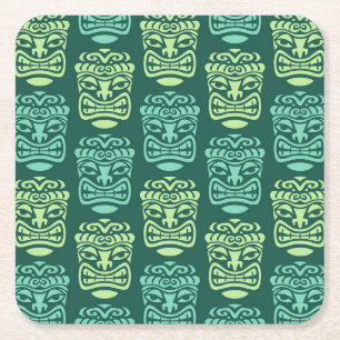 Dessous-de-verre Carré En Papier Retro Tiki Beach Bar Motif