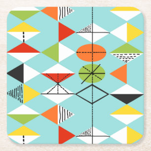 Dessous-de-verre Carré En Papier Rétros dessous de verre de motif de harlequin