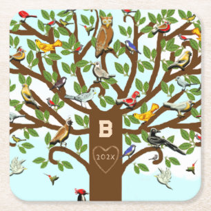 Dessous-de-verre Carré En Papier Réunion familiale personnalisée