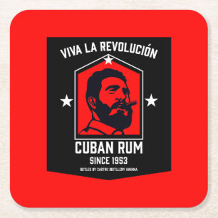 Dessous-de-verre Carré En Papier Révolution des buveurs de rhum Libre à Cuba