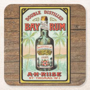 Dessous-de-verre Carré En Papier rhum des Caraïbes vintages fin 1800