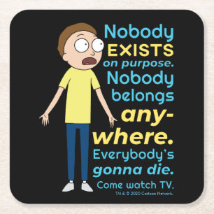 Dessous-de-verre Carré En Papier RICK ET MORTY™  Il N'Y A Personne À But Lucratif