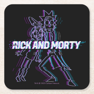 Dessous-de-verre Carré En Papier RICK ET MORTY™  Rick Et Morty Glités