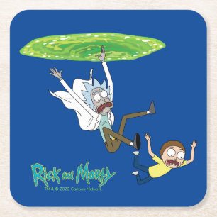 Dessous-de-verre Carré En Papier RICK ET MORTY™  Sortir du portail