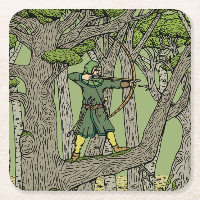 Dessous-de-verre Carré En Papier Robin Hood (Devant)