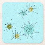 Dessous-de-verre Carré En Papier Robin's Oeuf Blue Starbursts Dessous de verre de p<br><div class="desc">Le motif de Dessous de verre en papier de Robin's Oeuf Blue Iconic Atomic Starbursts comporte des étoiles atomiques emblématiques. C'est vrai ! L’ancienne école, arrière - plan de couleur bleu oeuf de robin avec des taches d’or, est la toile de fond idéale pour les cercles turquoise, apaisants et vert...</div>