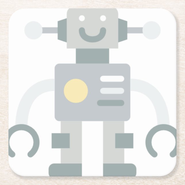 Dessous-de-verre Carré En Papier robot (Devant)