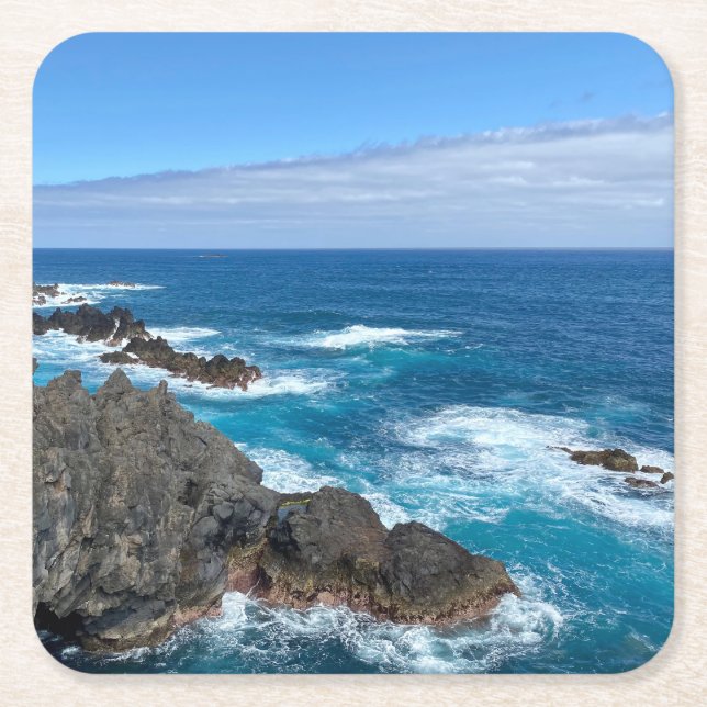 Dessous-de-verre Carré En Papier Rocher en mer (Devant)