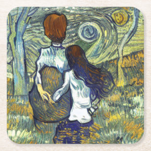 DESSOUS-DE-VERRE CARRÉ EN PAPIER ROMANCE