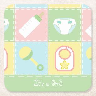 Dessous-de-verre Carré En Papier Ronds de papier pour Baby Shower Baby's Quilt