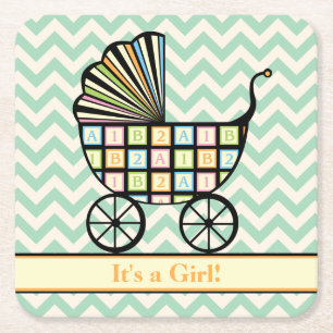 Dessous-de-verre Carré En Papier Ronds de papier pour Baby Shower Chariot de blocs 