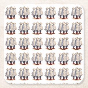 Dessous-de-verre Carré En Papier Rootin Tootin Spookin Western Ghosts Texte personn