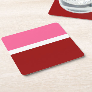 Dessous-de-verre Carré En Papier Rose Blanc Marron Rouge Bloc de Couleurs