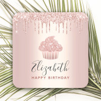 Rose gold ajoutez votre nom cupcake paillettes gou