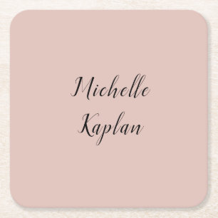 Dessous-de-verre Carré En Papier Rose Gold Modern Professional Nom exclusif