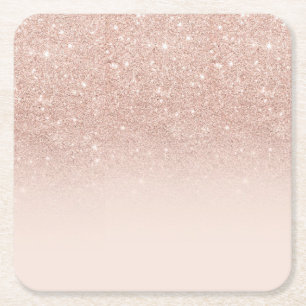Dessous-de-verre Carré En Papier Rose Gold parties scintillant Roses de l'apparieme
