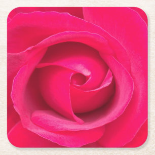 Dessous-de-verre Carré En Papier Rose rose rouge romantique