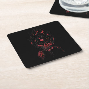 Dessous-de-verre Carré En Papier rose rouge