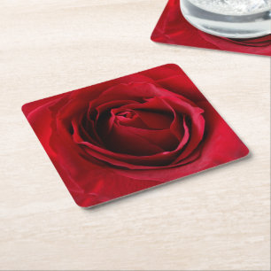 Dessous-de-verre Carré En Papier rose rouge profond