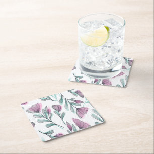 Dessous-de-verre Carré En Papier Roses violets