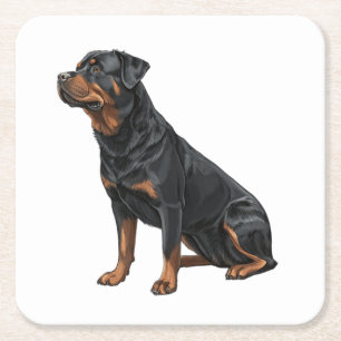Dessous-de-verre Carré En Papier Rottweiler