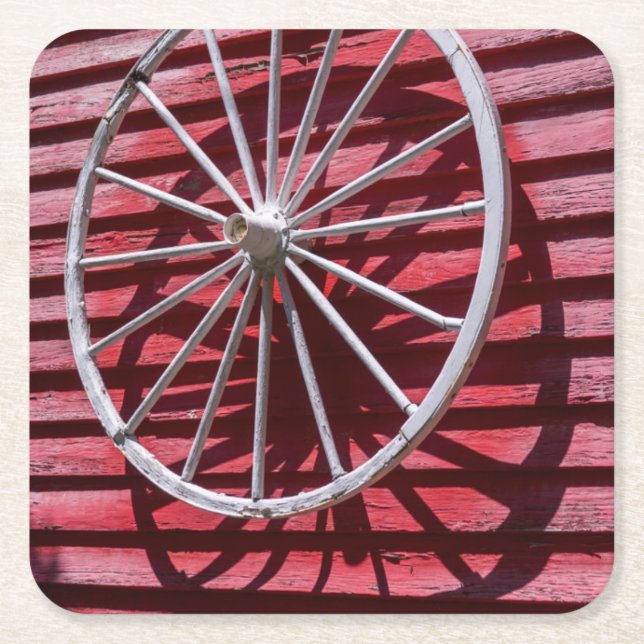 Dessous-de-verre Carré En Papier Roue de Wagon (Devant)
