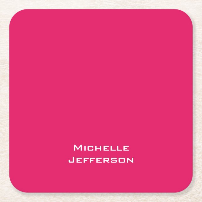 Dessous-de-verre Carré En Papier Rouge framboise vif rose rouge moderne stylé tenda (Devant)