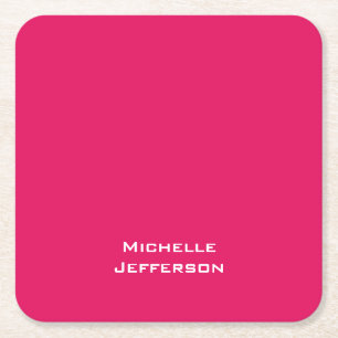 Dessous-de-verre Carré En Papier Rouge Rose Framboise Vivant Moderne Tendance