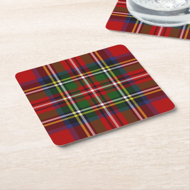 Dessous-de-verre Carré En Papier Royal Stewart Tartan (Incliné)