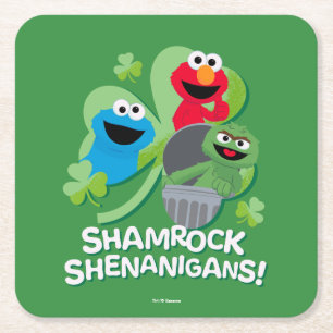 Dessous-de-verre Carré En Papier Rue Sésame Shamrock Shenanigans!