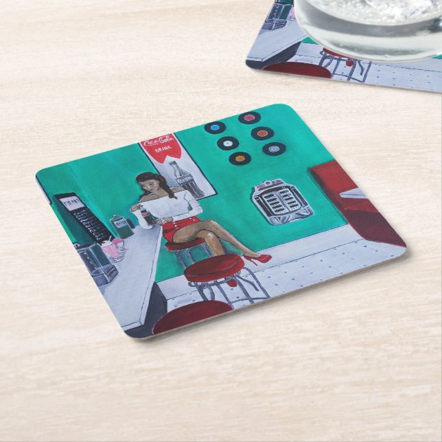 Dessous-de-verre Carré En Papier Runaround Sue Painting by Alfred Fox (Incliné)