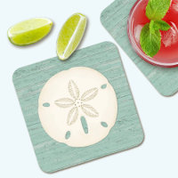 Rustic Beach Sand Dollar Carré Dessous de verre pa