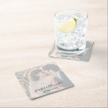 Dessous-de-verre Carré En Papier Rustic elegant photo boho wedding<br><div class="desc">Rustic elegant photo boho wedding paper coasters.
Add your own photo,  names and date to personalize it.</div>