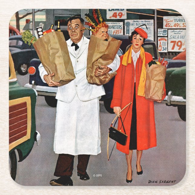 Dessous-de-verre Carré En Papier Sac complètement de problème (Devant)