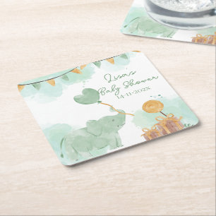 Dessous-de-verre Carré En Papier Safari Bébé mignon Animaux à thème Baby shower fêt