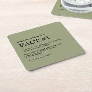 Dessous-de-verre Carré En Papier Sage Green White Mariage fait
