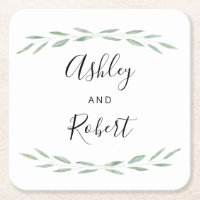 Sage Greenery Dessous de verre botanique, Mariage