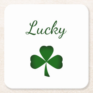 Dessous-de-verre Carré En Papier Saint Patrick's Day Lucky Green Shamrock