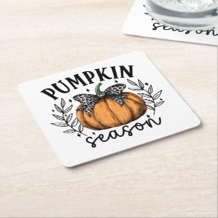 Dessous-de-verre Carré En Papier Saison citrouille automne Thanksgiving Party