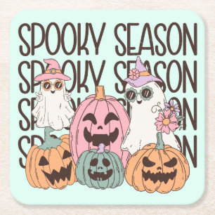 Dessous-de-verre Carré En Papier Saison Éffrayante d'Halloween