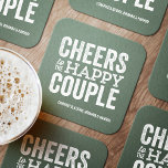 Dessous-de-verre Carré En Papier Saluez la sauge green fun brasserie mariage répéti<br><div class="desc">Avant le jour de votre mariage, amusez-vous avec une célébration "Brews Before I Do". Que ce soit pour un dîner de répétition, une soirée de baccalauréat ou une fête de fiançailles, ce dessous de verre audacieux et amusant est parfait pour une brasserie ou une fête autour de la bière. Ce...</div>