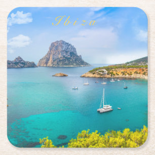 Dessous-de-verre Carré En Papier Salutations à Ibiza