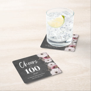 Dessous-de-verre Carré En Papier Salutations au 100e anniversaire