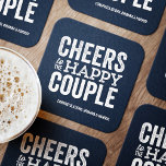 Dessous-de-verre Carré En Papier Salutations au dîner de répétition de la marine du<br><div class="desc">Avant le jour de votre mariage, amusez-vous avec une célébration "Brews Before I Do". Que ce soit pour un dîner de répétition, une soirée de baccalauréat ou une fête de fiançailles, ce dessous de verre audacieux et amusant est parfait pour une brasserie ou une fête autour de la bière. Ce...</div>
