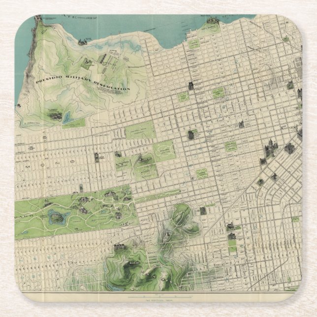 Dessous-de-verre Carré En Papier San Francisco (Devant)