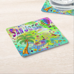 Dessous-de-verre Carré En Papier San Jose Melody Coaster Intemporel